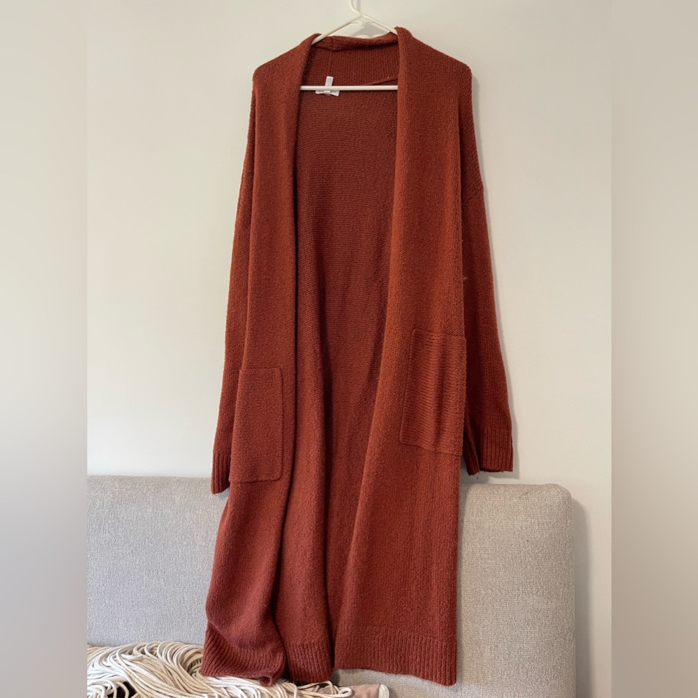 Duster sweater, maroon, size small